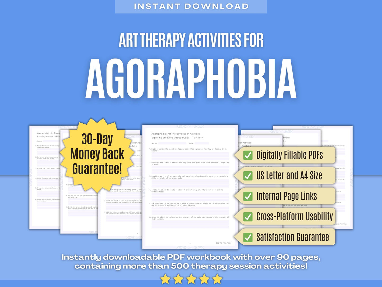 Agoraphobia Art Therapy Psychology Workbooks