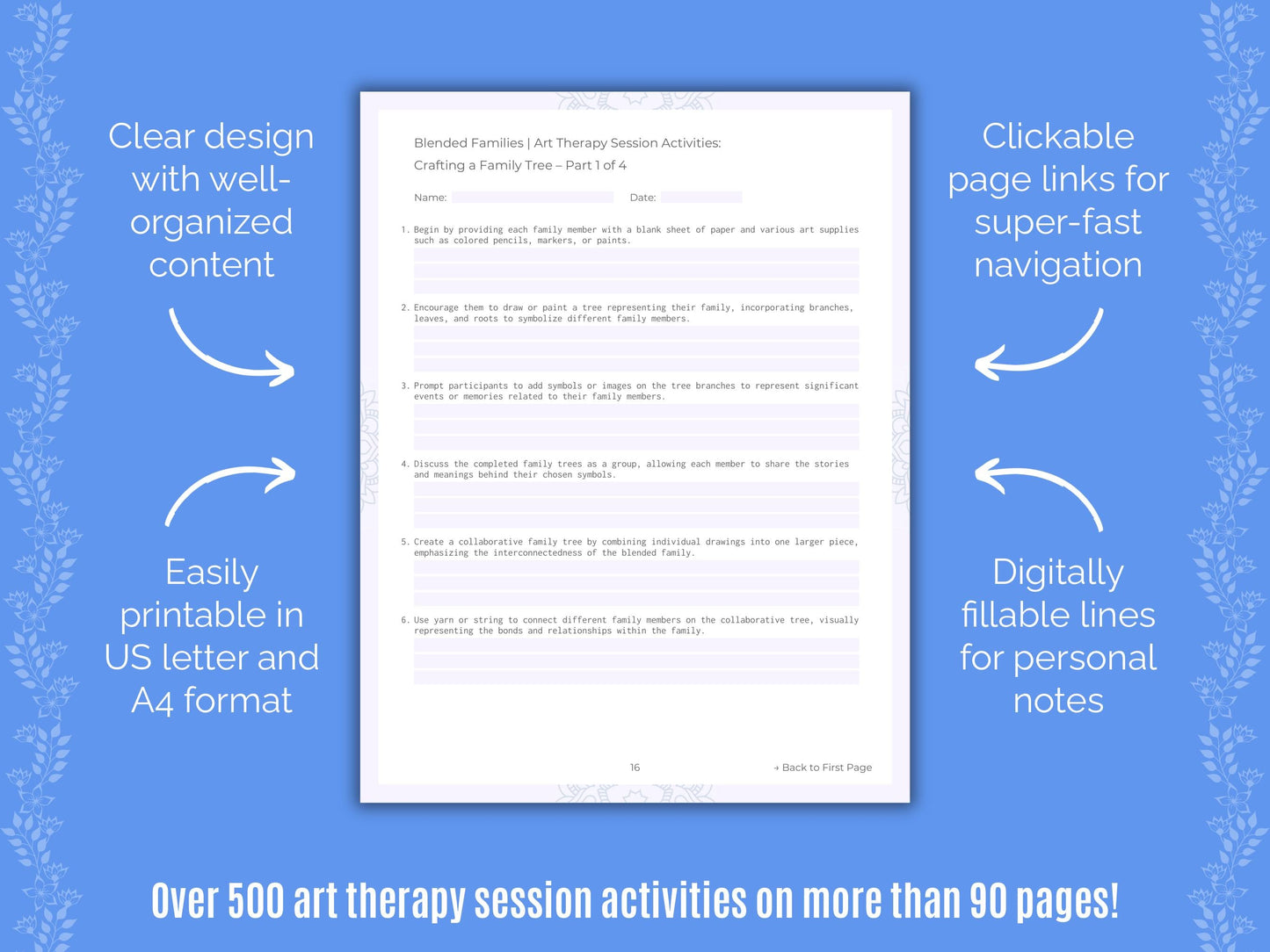 Blended Families Art Therapy Counseling Templates