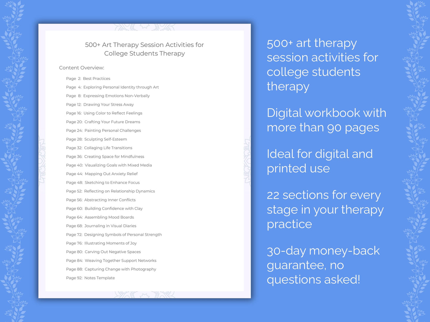 College Students Art Therapy Therapist Worksheets