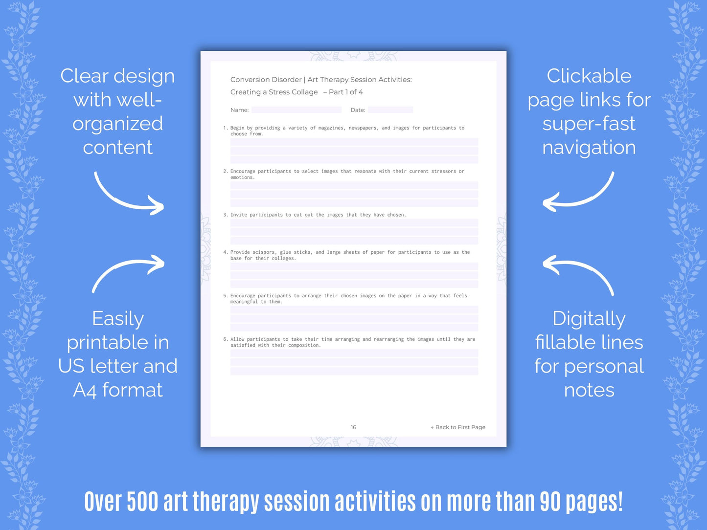 Conversion Disorder Art Therapy Counseling Templates