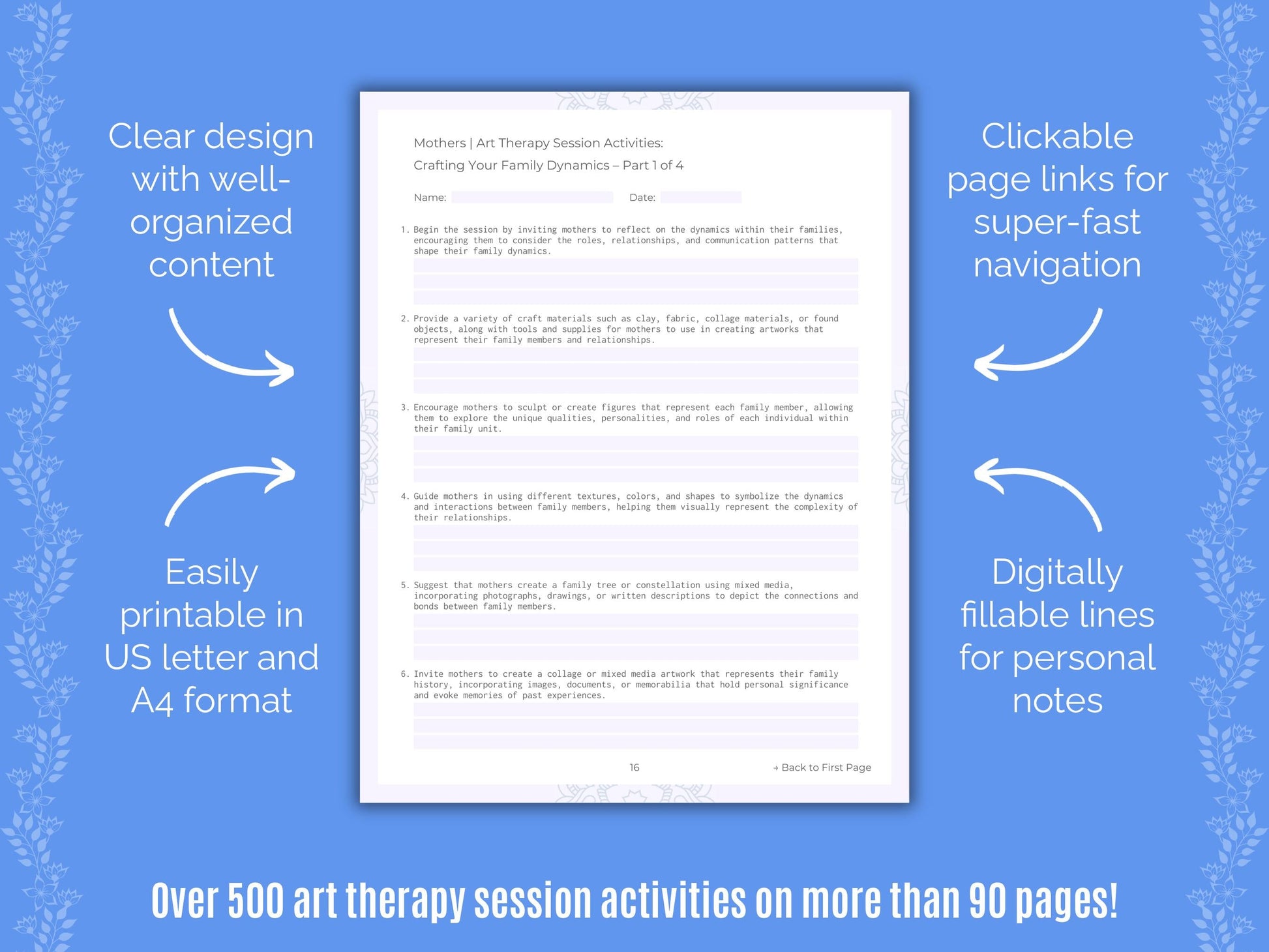 Mothers Art Therapy Counseling Templates