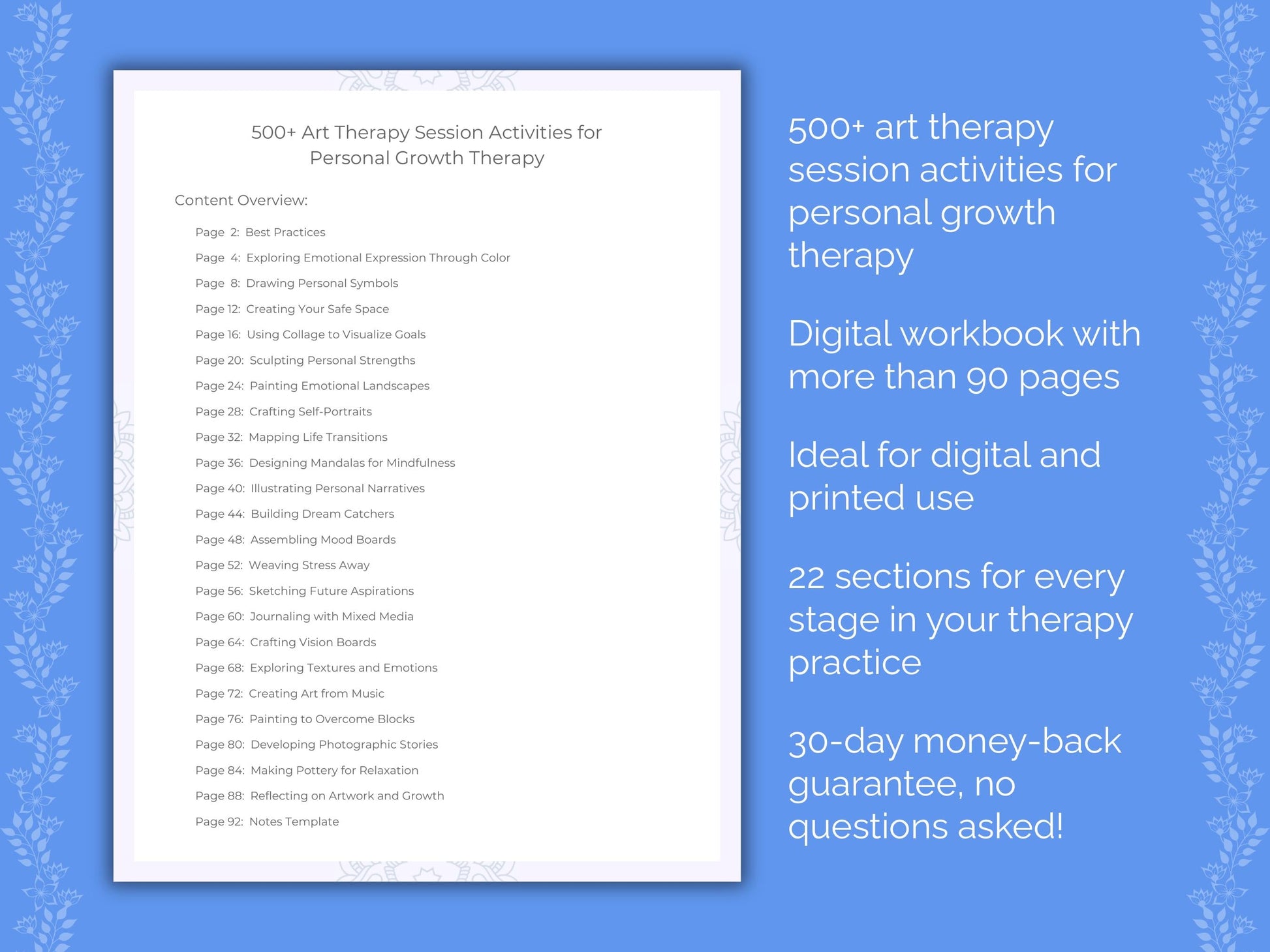 Personal Growth Art Therapy Therapist Worksheets
