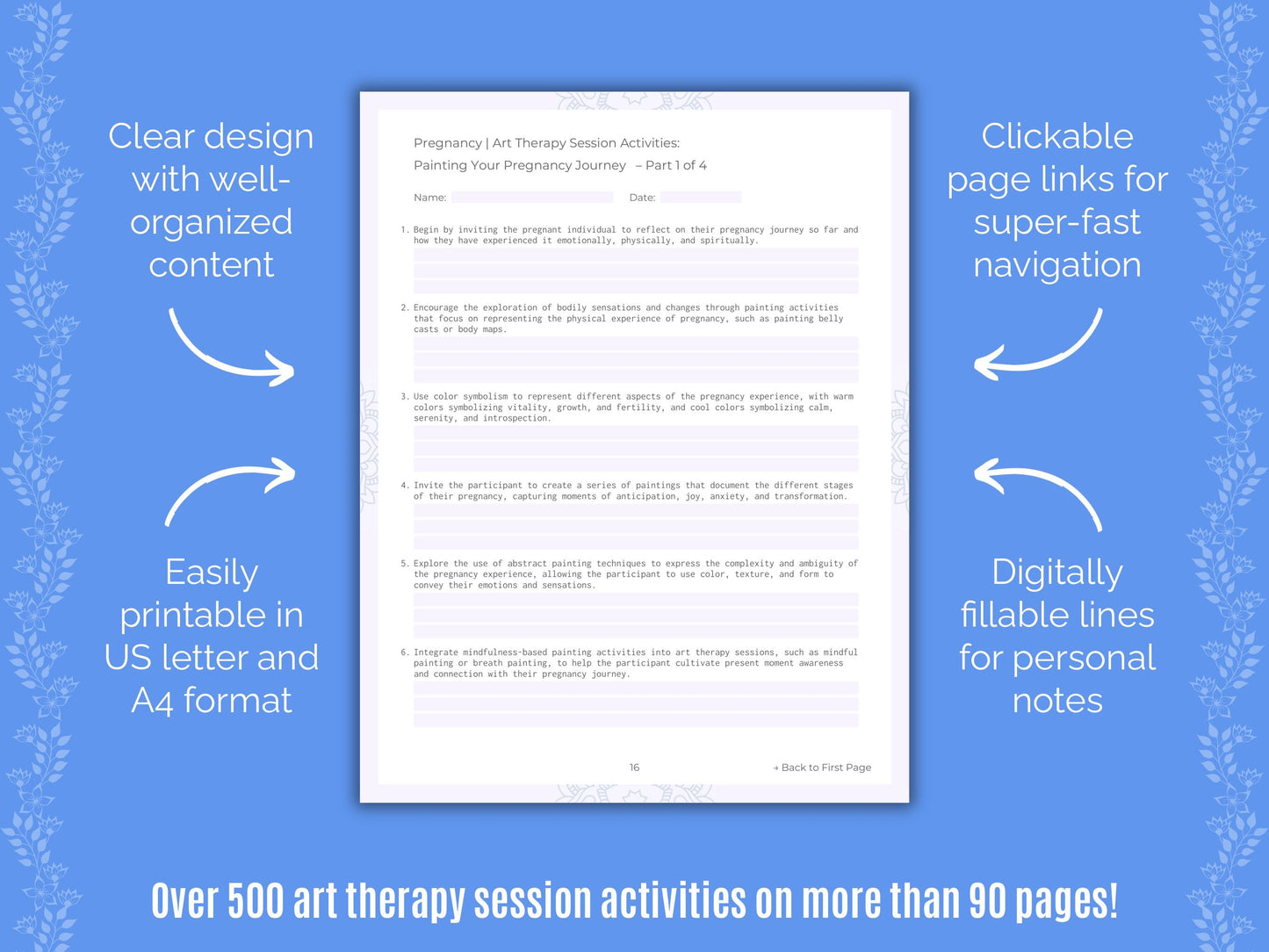 Pregnancy Art Therapy Counseling Templates