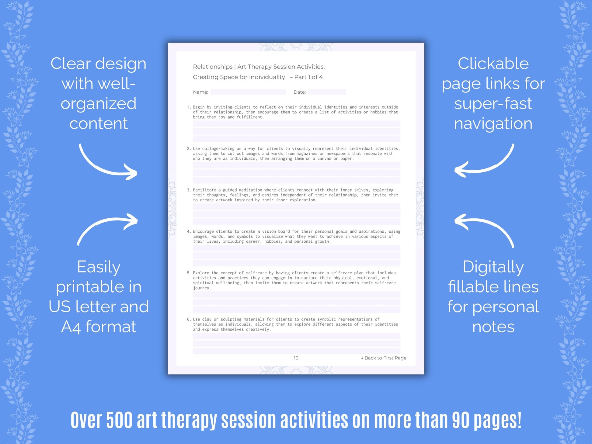 Relationships Art Therapy Counseling Templates