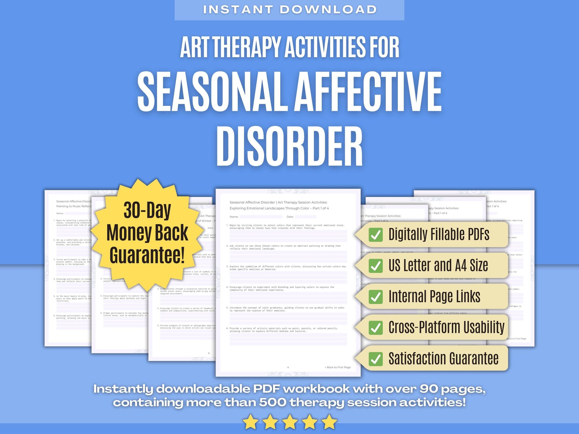 Seasonal Affective Disorder Art Therapy Psychology Workbooks