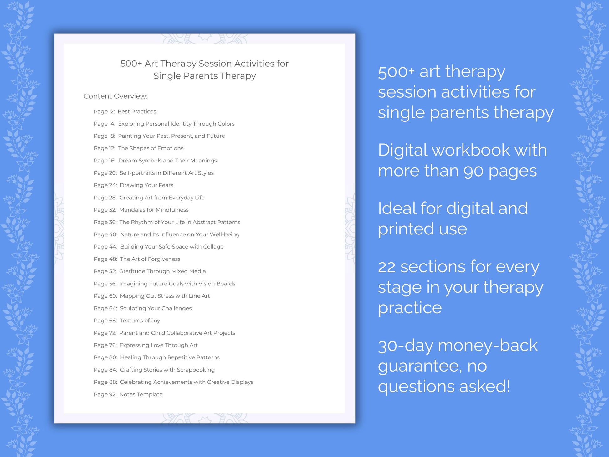 Single Parents Art Therapy Therapist Worksheets