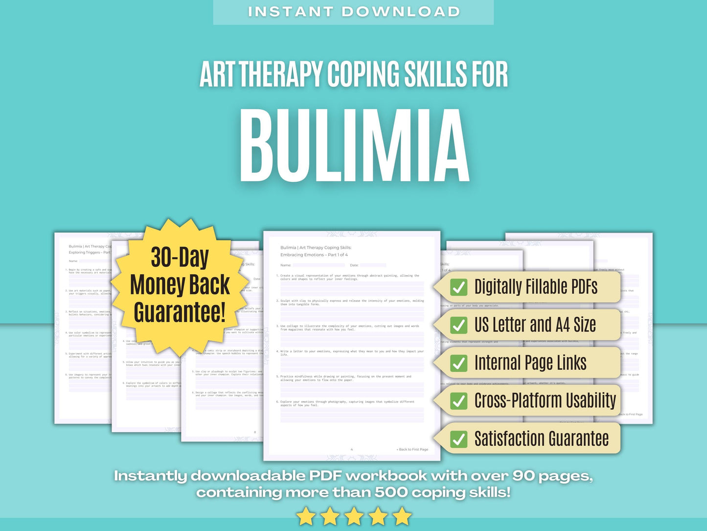 Bulimia Art Therapy Psychology Workbooks