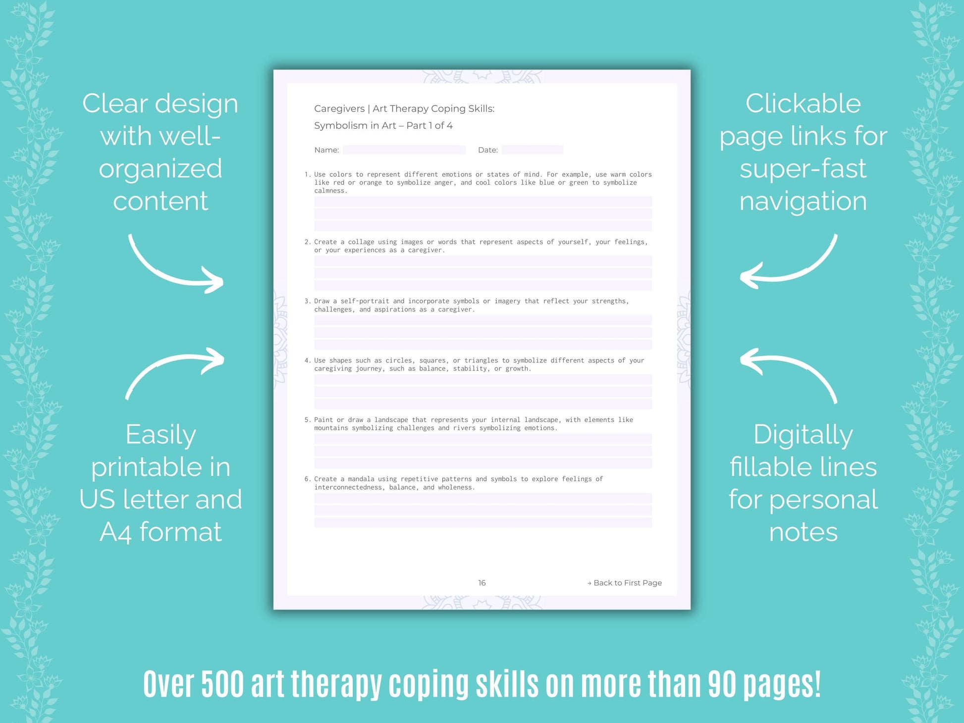 Caregivers Art Therapy Counseling Templates