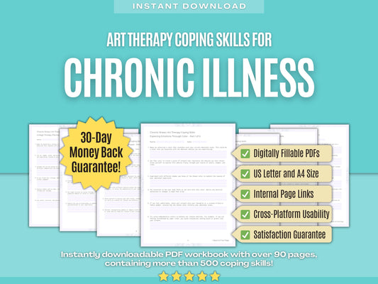 Chronic Illness Art Therapy Psychology Workbooks