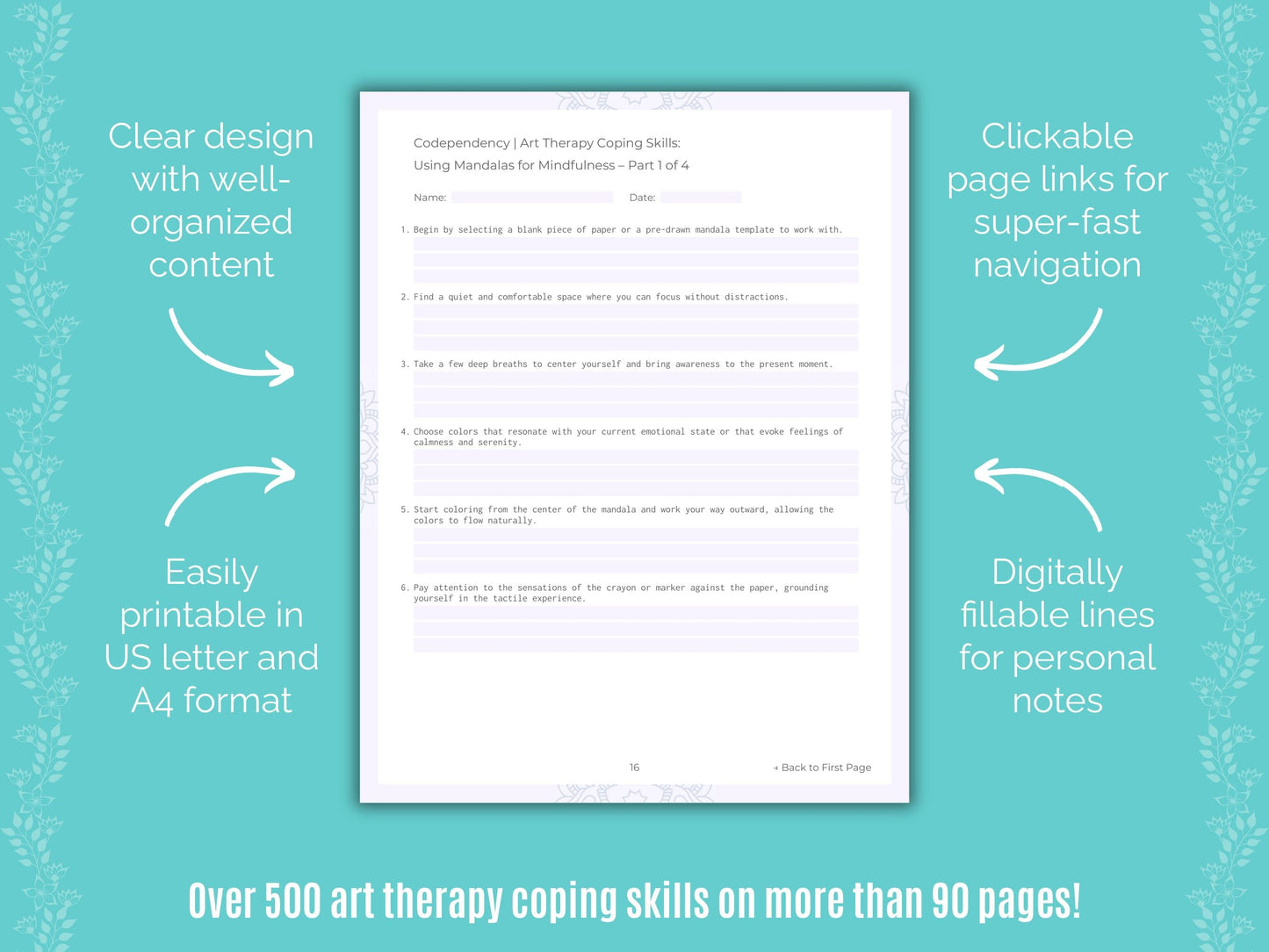 Codependency Art Therapy Counseling Templates