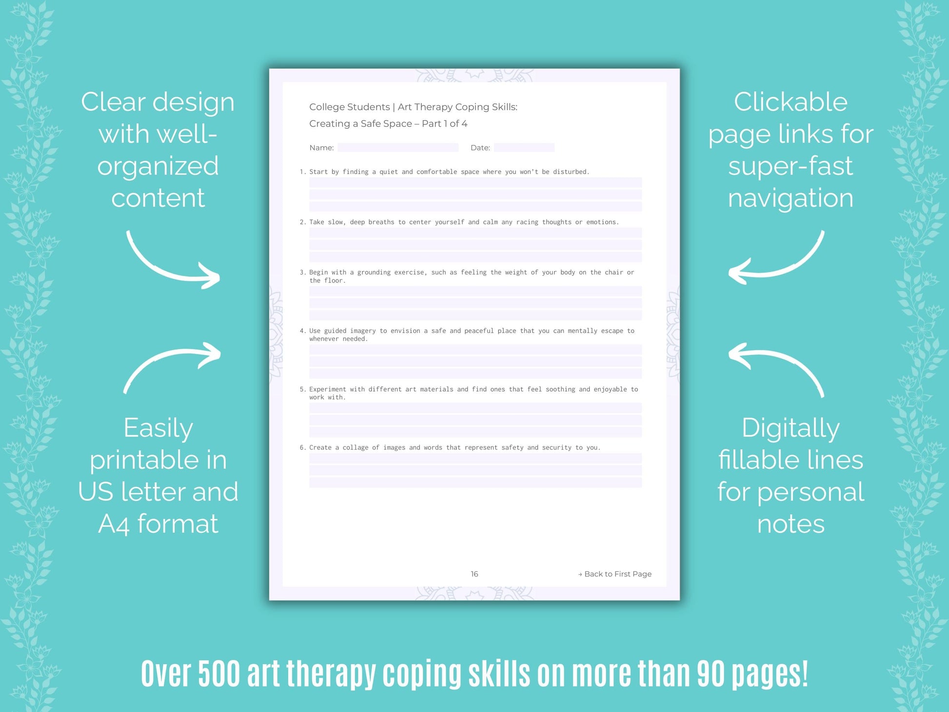 College Students Art Therapy Counseling Templates