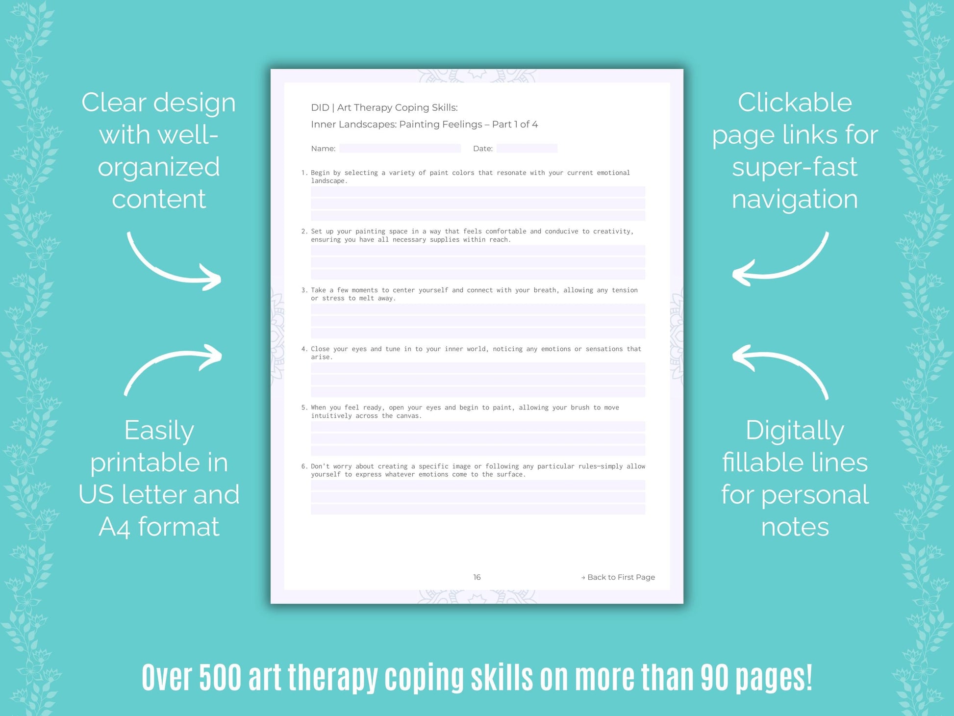 Dissociative Identity Disorder (DID) Art Therapy Counseling Templates