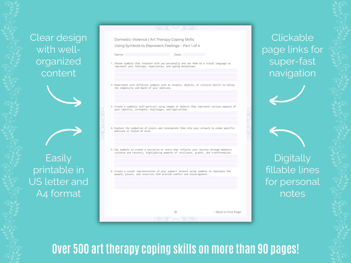 Domestic Violence Art Therapy Counseling Templates