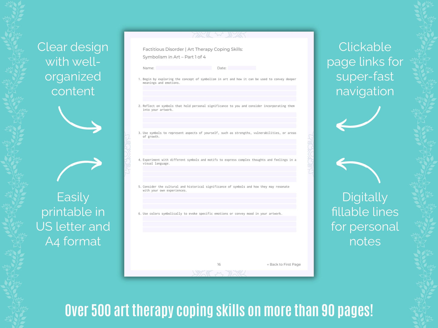 Factitious Disorder Art Therapy Counseling Templates