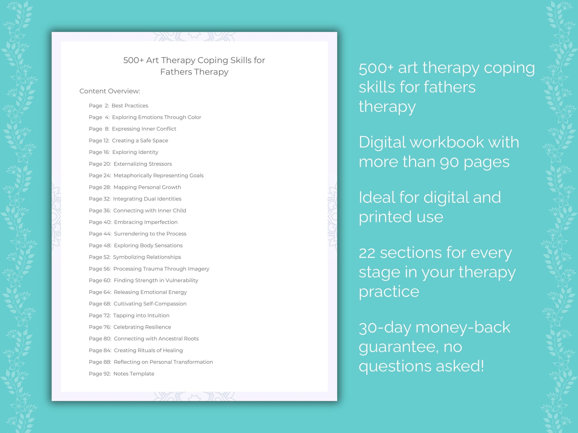 Fathers Art Therapy Therapist Worksheets