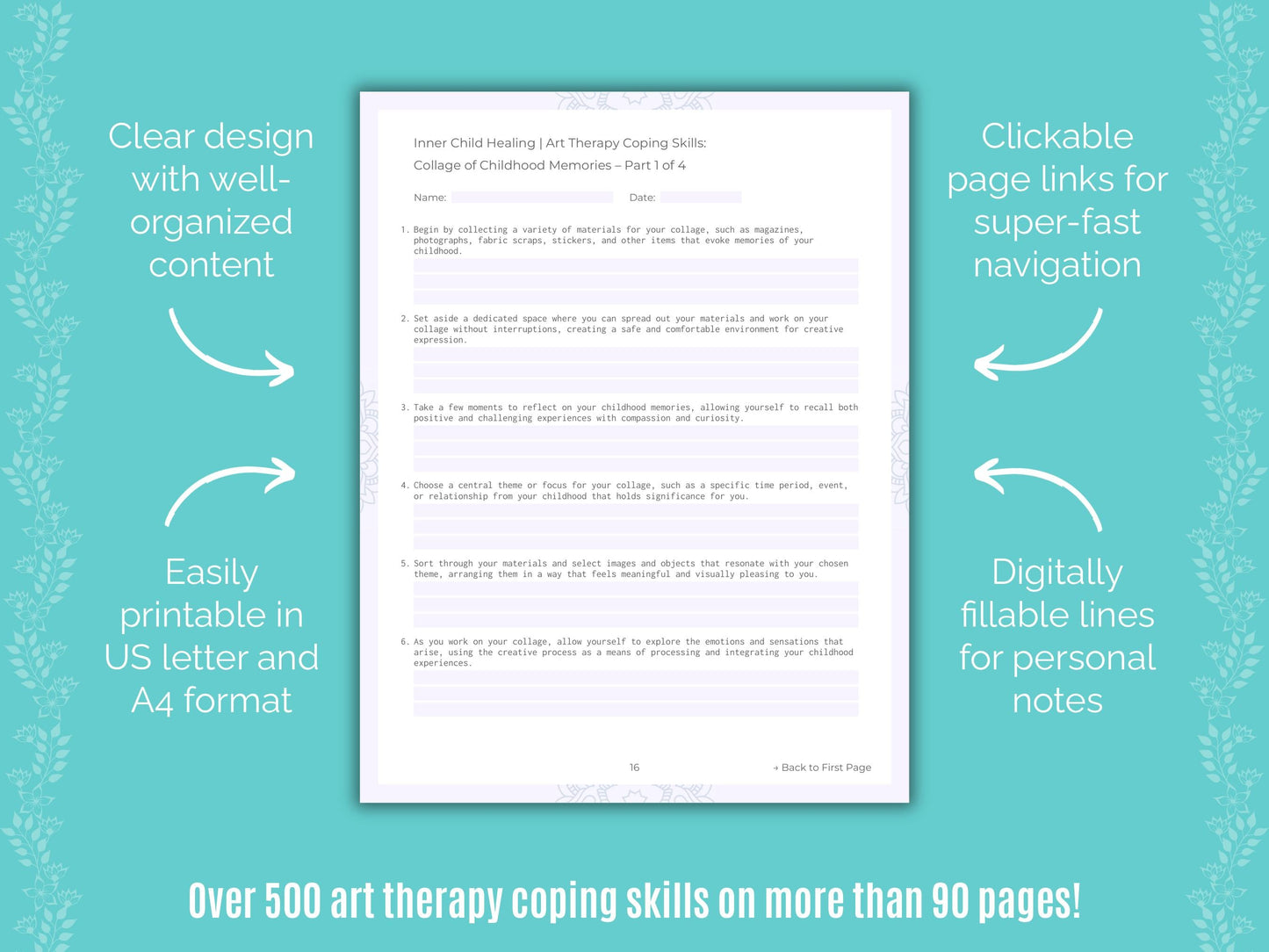 Inner Child Healing Art Therapy Counseling Templates