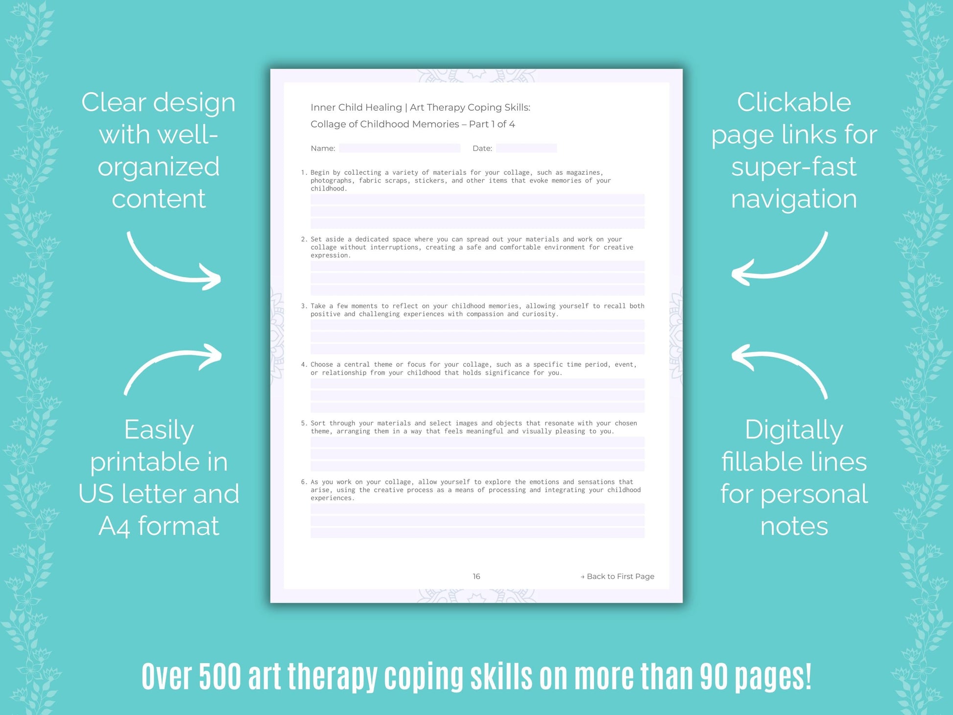Inner Child Healing Art Therapy Counseling Templates
