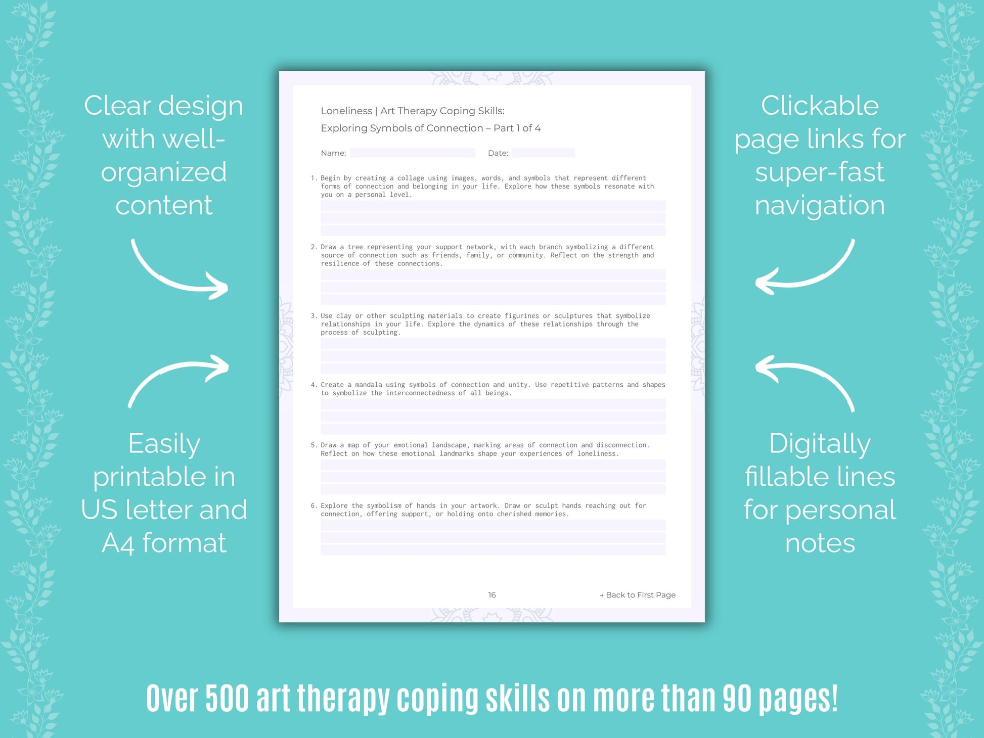 Loneliness Art Therapy Counseling Templates