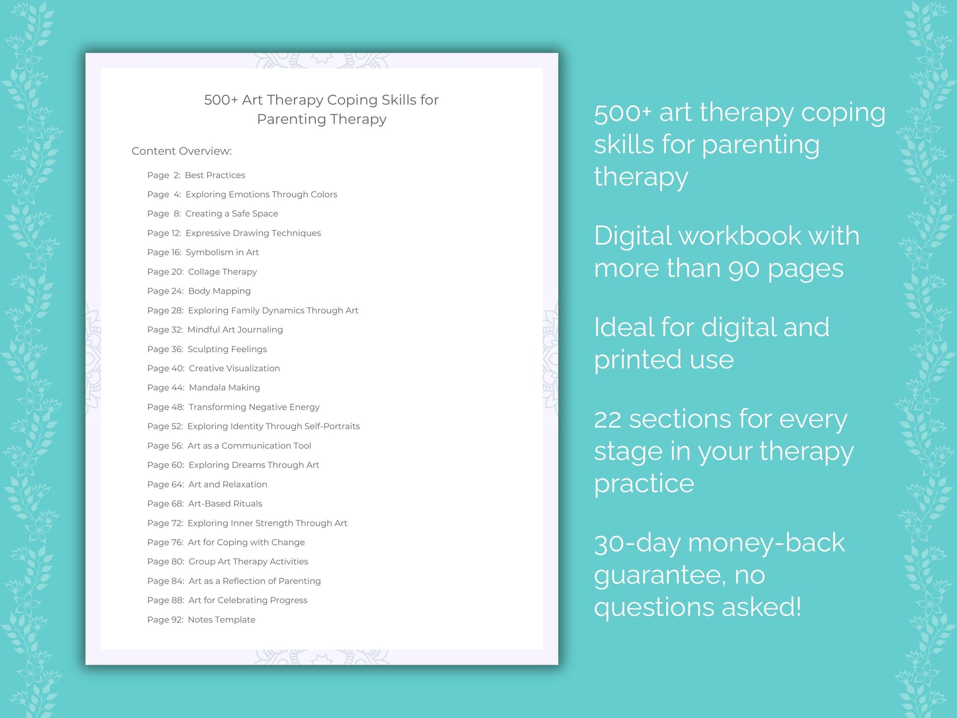 Parenting Art Therapy Therapist Worksheets