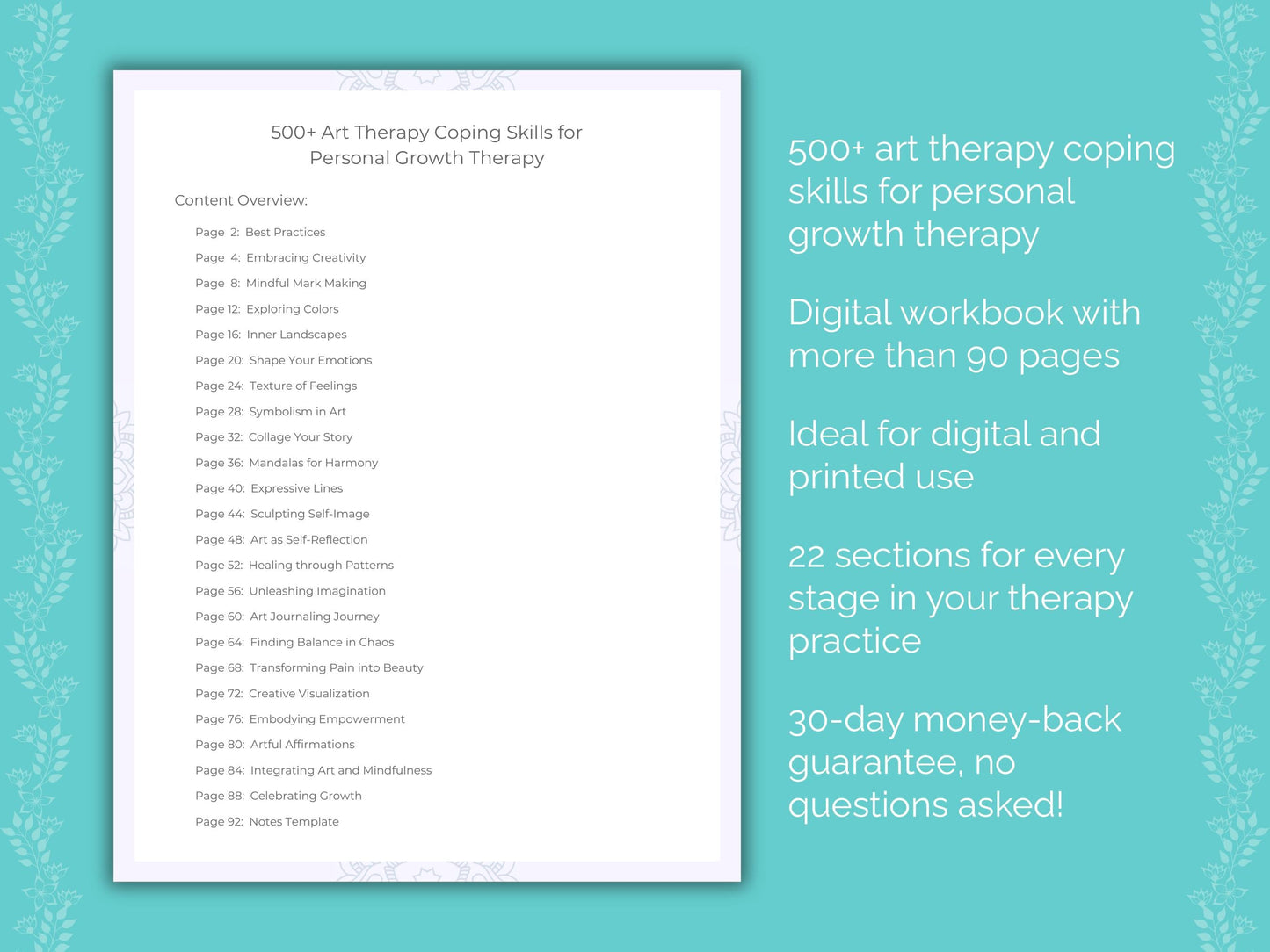 Personal Growth Art Therapy Therapist Worksheets