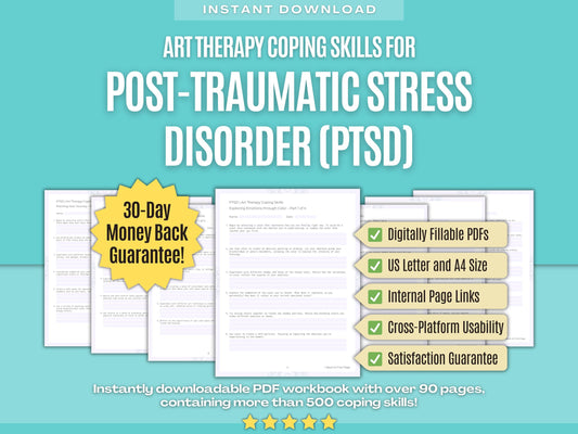 Post-Traumatic Stress Disorder (PTSD) Art Therapy Psychology Workbooks