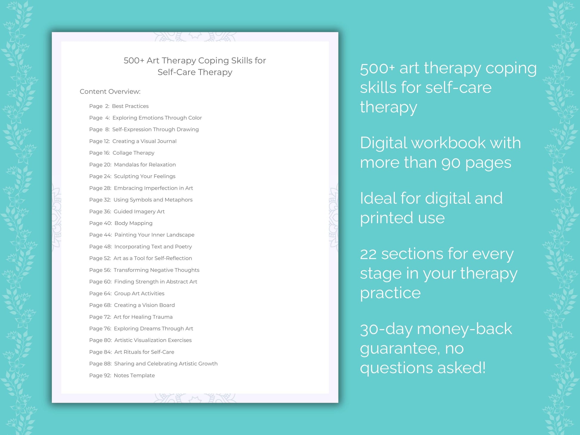 Self-Care Art Therapy Therapist Worksheets