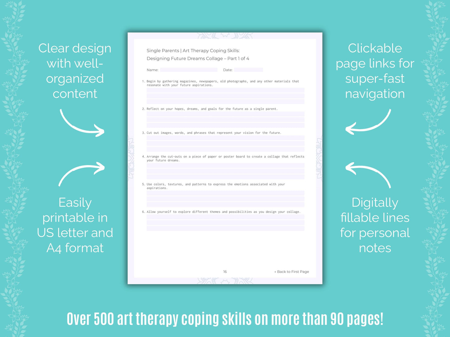 Single Parents Art Therapy Counseling Templates