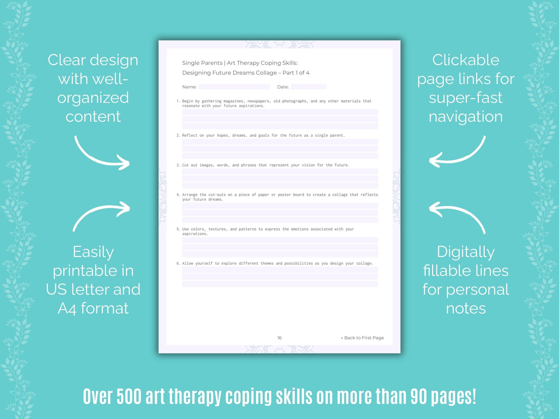 Single Parents Art Therapy Counseling Templates