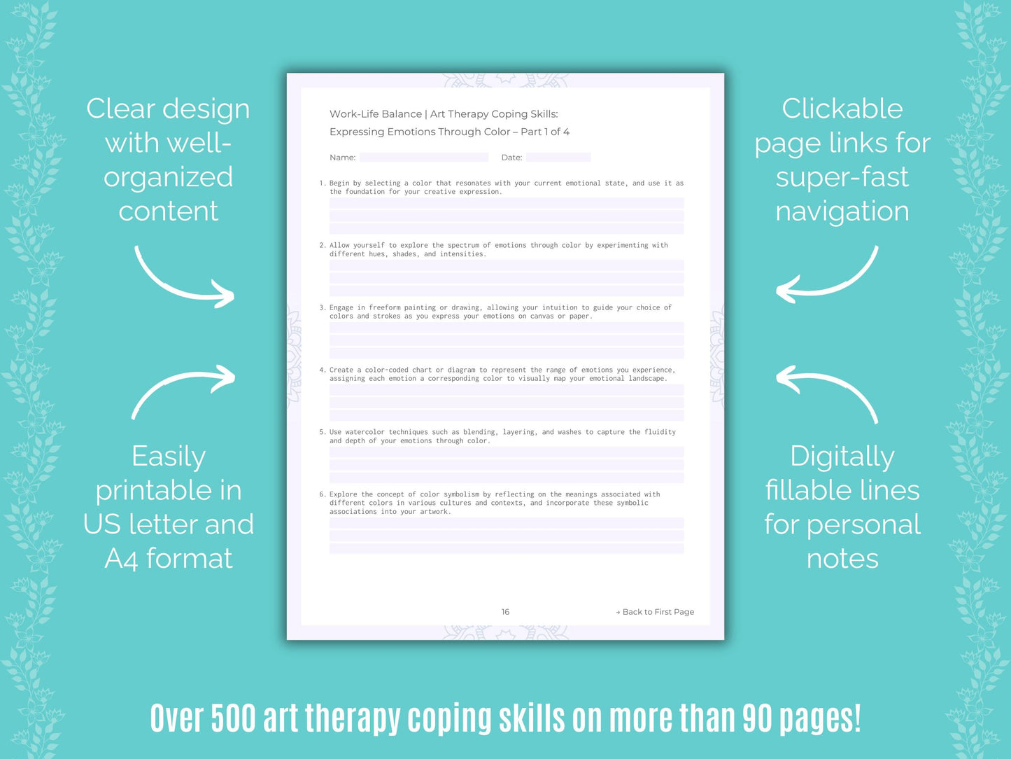 Work-Life Balance Art Therapy Counseling Templates
