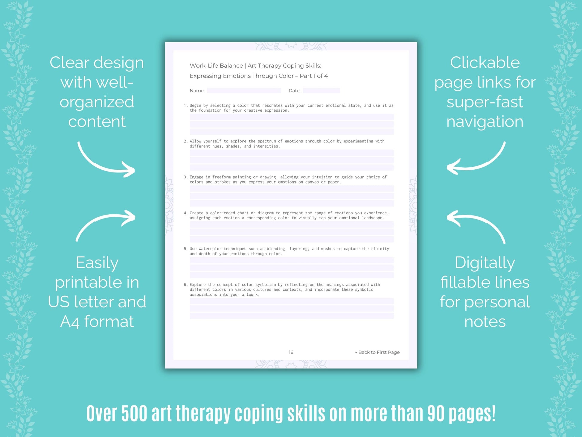 Work-Life Balance Art Therapy Counseling Templates