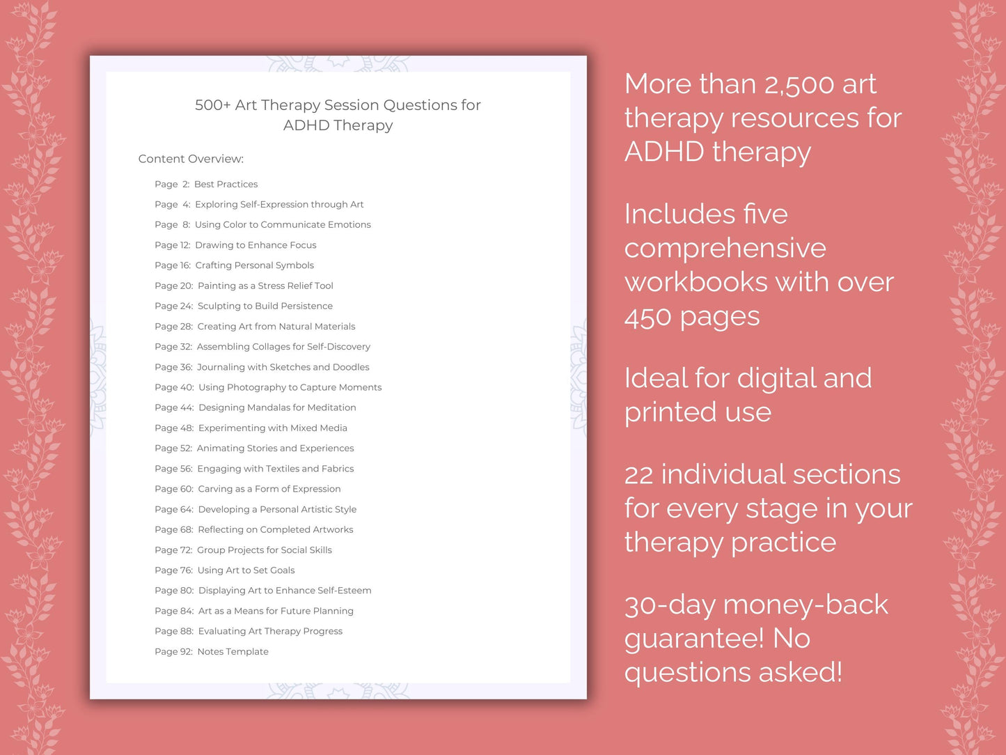 ADHD Art Therapy Therapist Worksheets