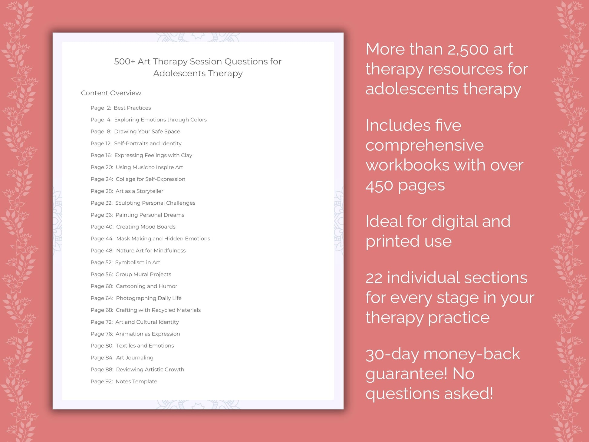 Adolescents Art Therapy Therapist Worksheets