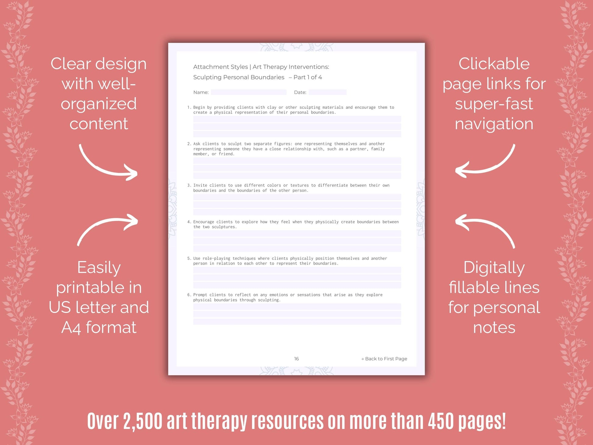 Attachment Styles Art Therapy Counseling Templates