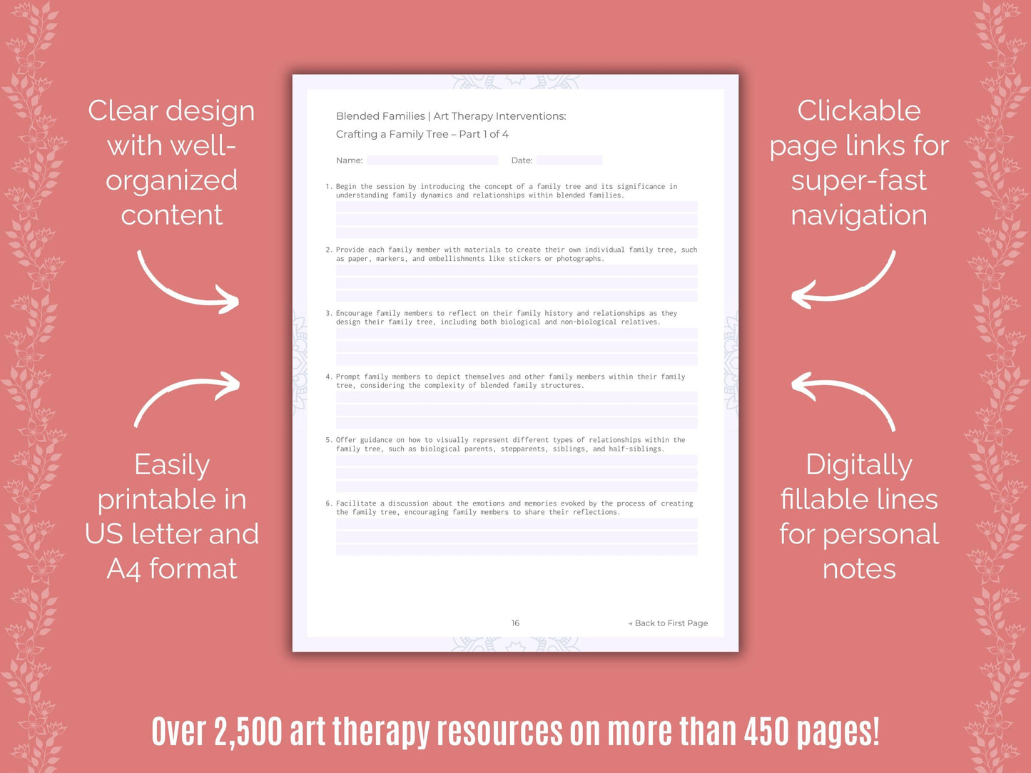 Blended Families Art Therapy Counseling Templates