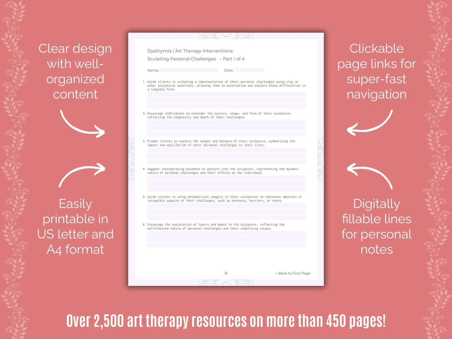 Dysthymia Art Therapy Counseling Templates