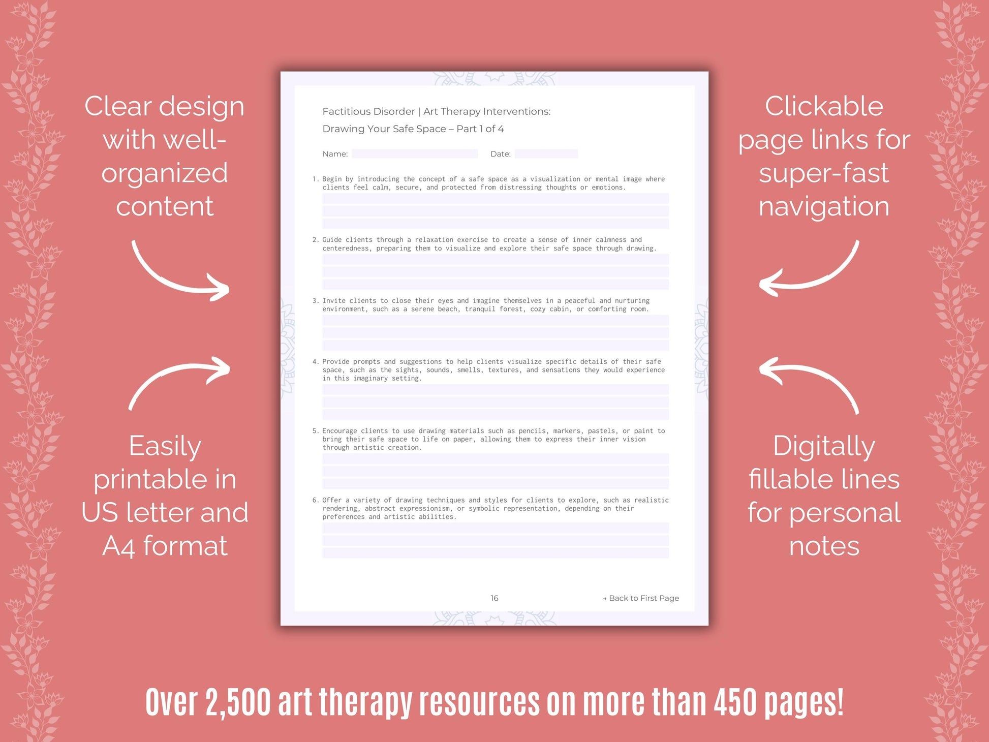 Factitious Disorder Art Therapy Counseling Templates