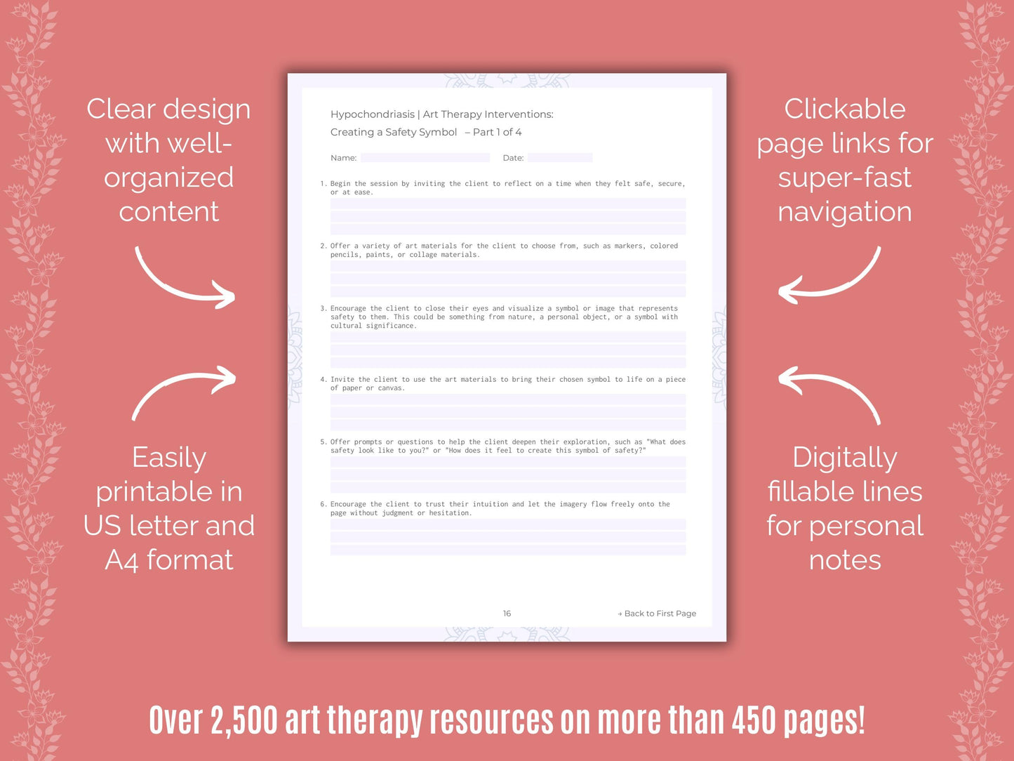 Hypochondriasis Art Therapy Counseling Templates