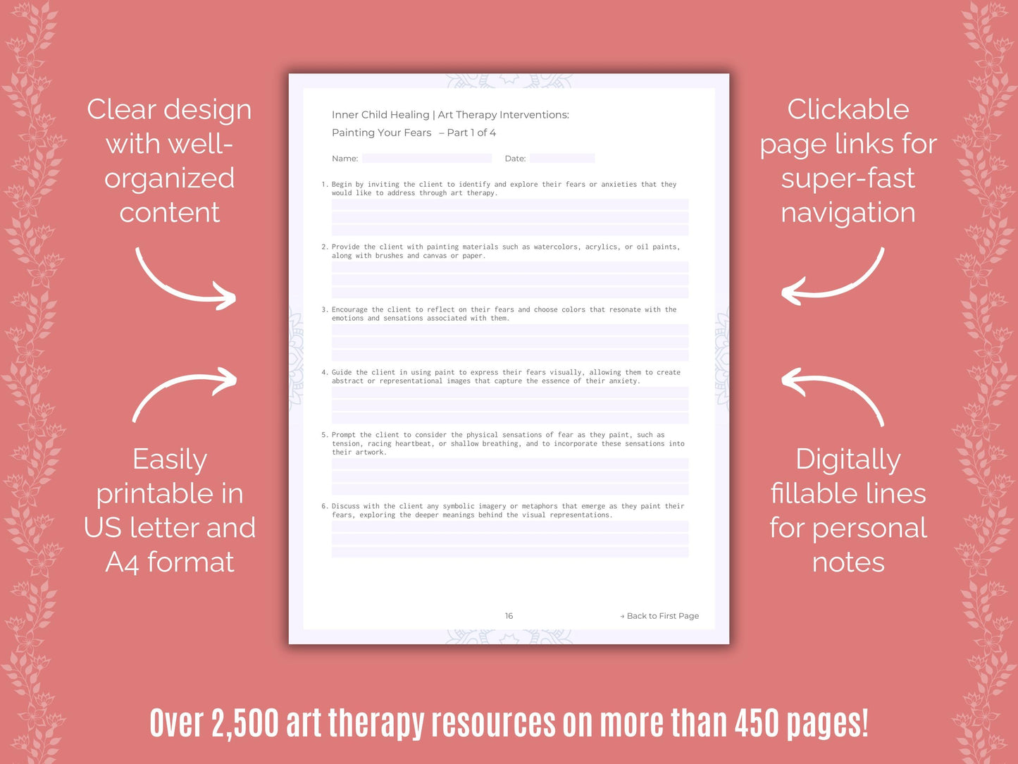 Inner Child Healing Art Therapy Counseling Templates