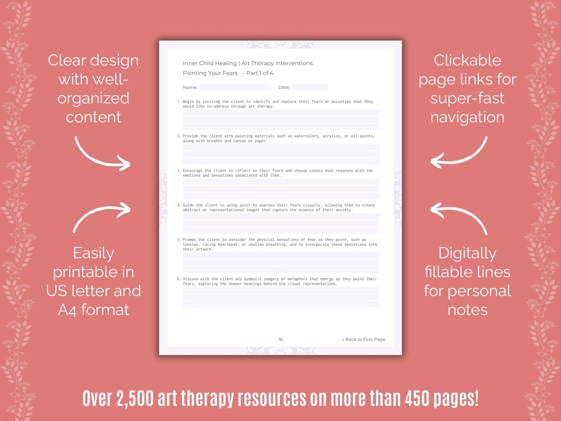 Inner Child Healing Art Therapy Counseling Templates