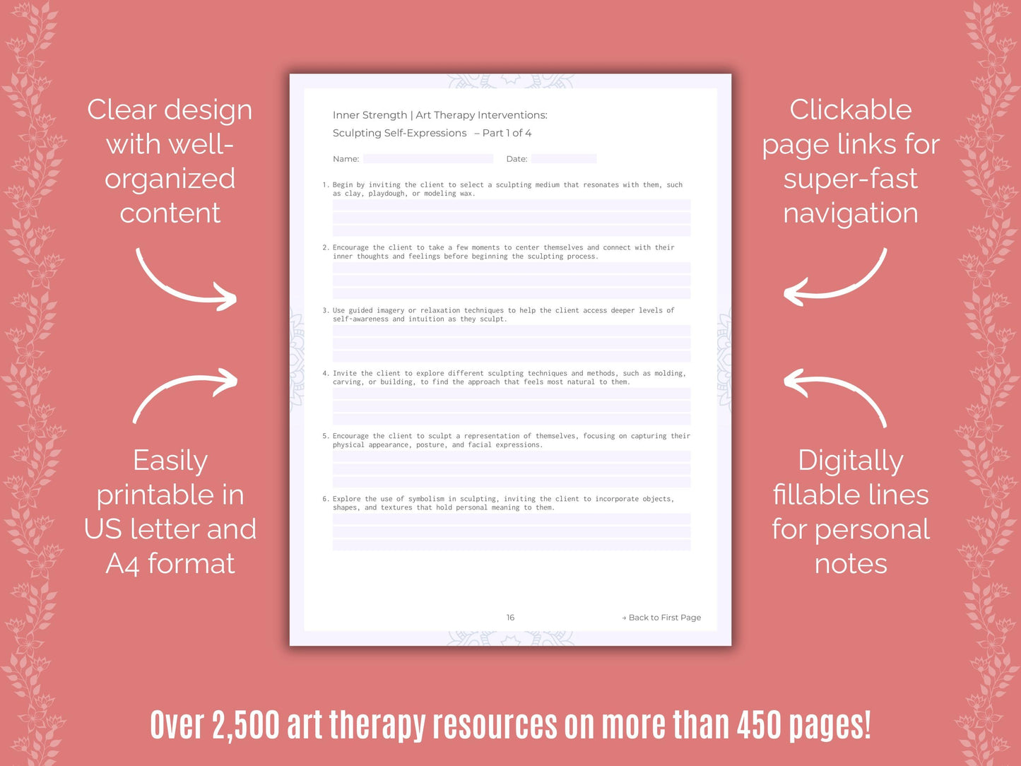 Inner Strength Art Therapy Counseling Templates