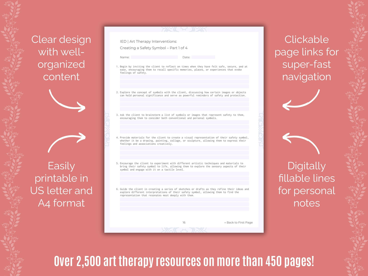 Intermittent Explosive Disorder (IED) Art Therapy Counseling Templates