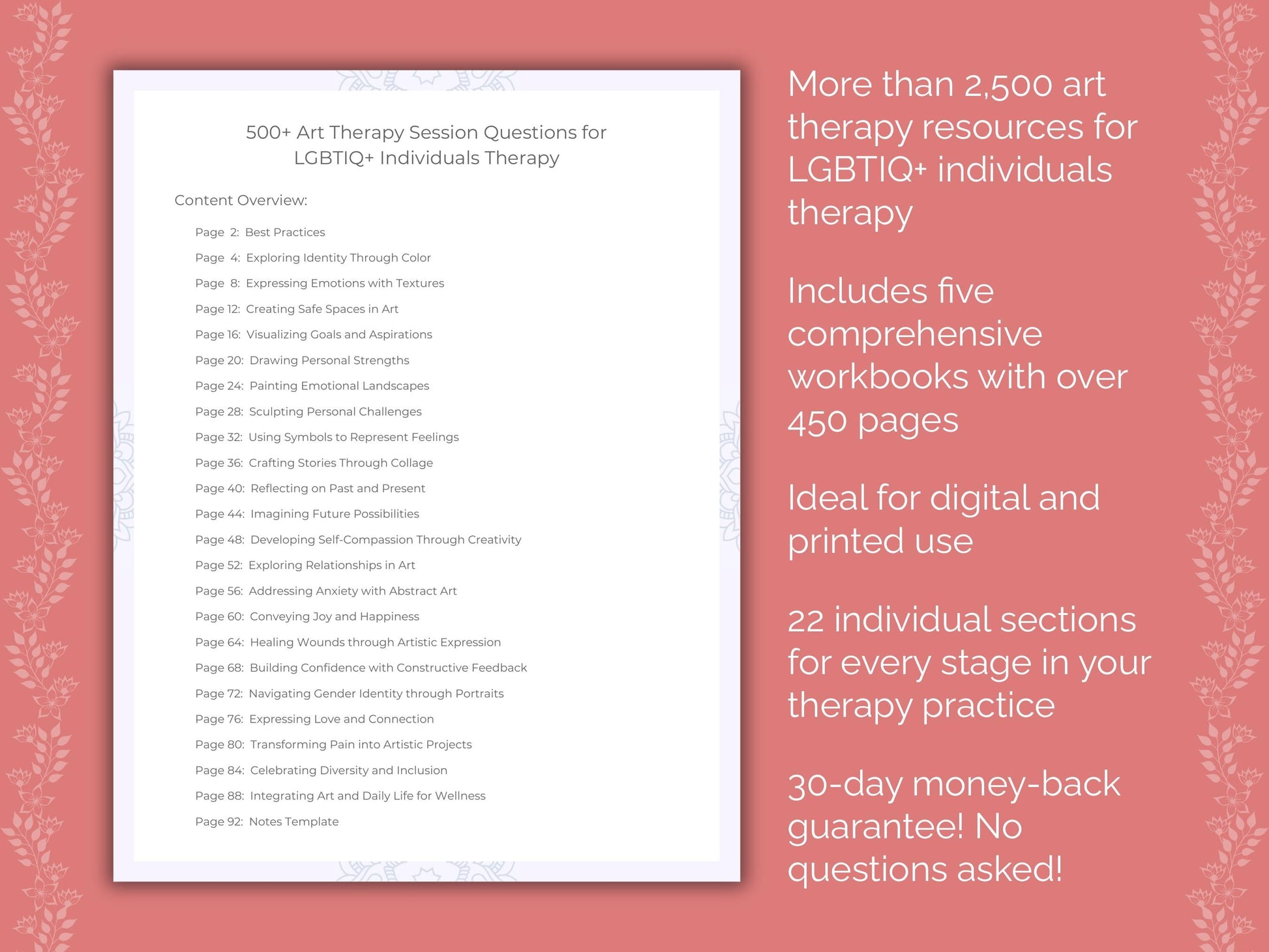 LGBTIQ+ Individuals Art Therapy Therapist Worksheets