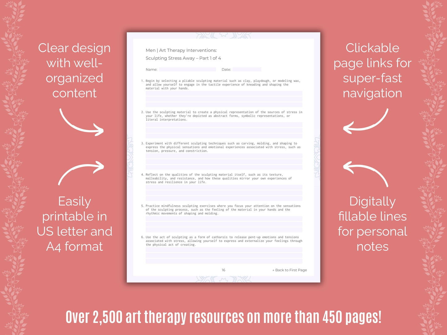 Men Art Therapy Counseling Templates