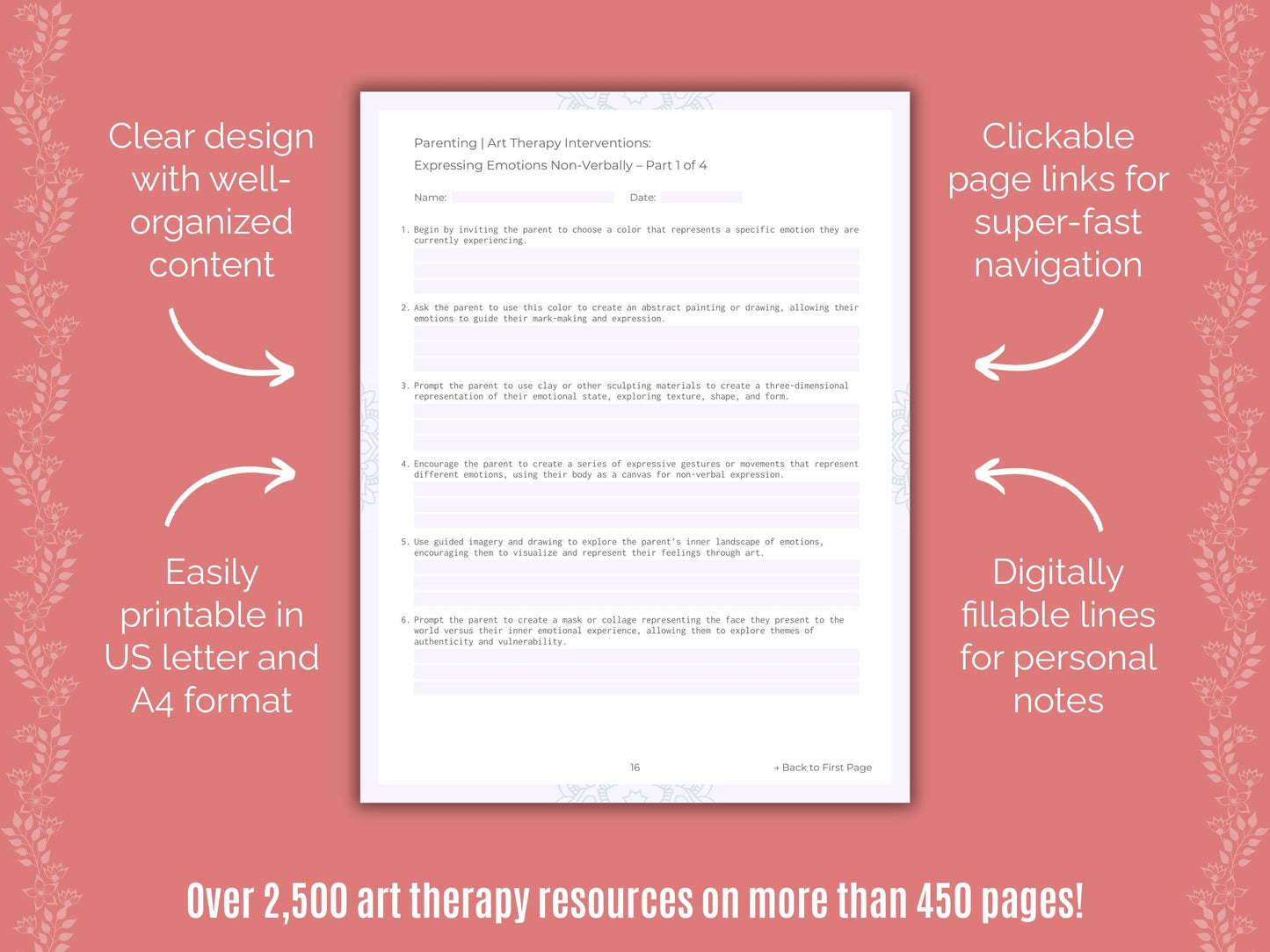 Parenting Art Therapy Counseling Templates