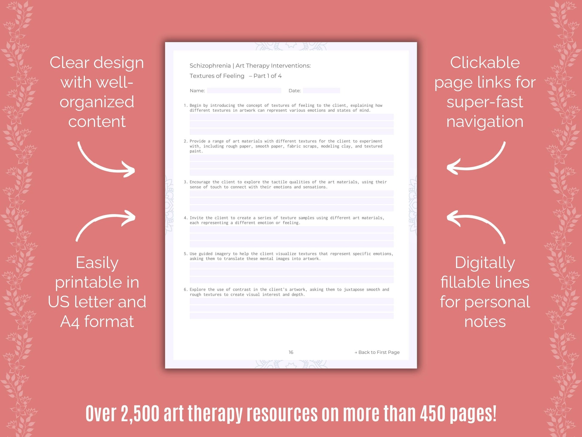 Schizophrenia Art Therapy Counseling Templates