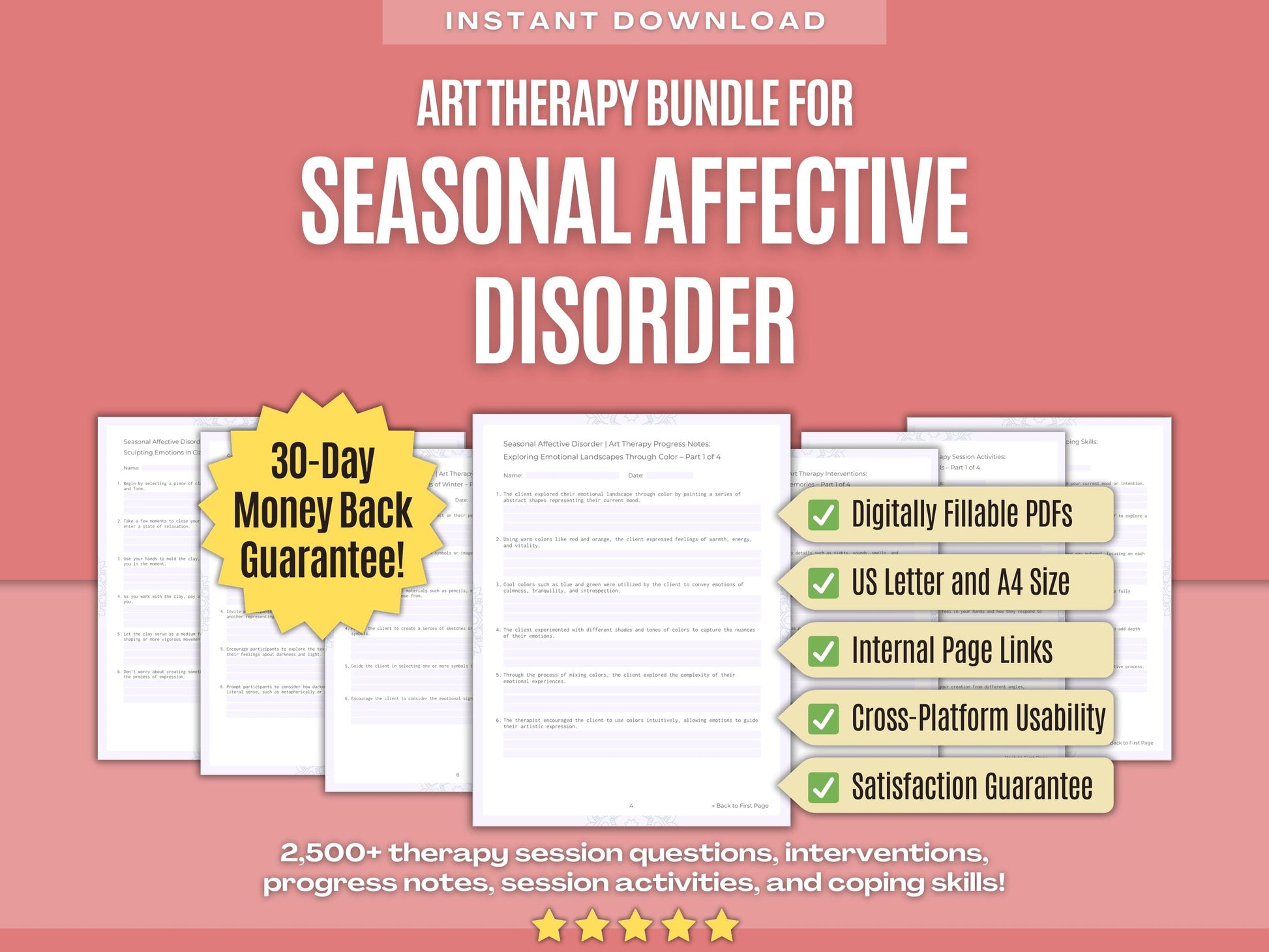 Seasonal Affective Disorder Art Therapy Psychology Workbooks