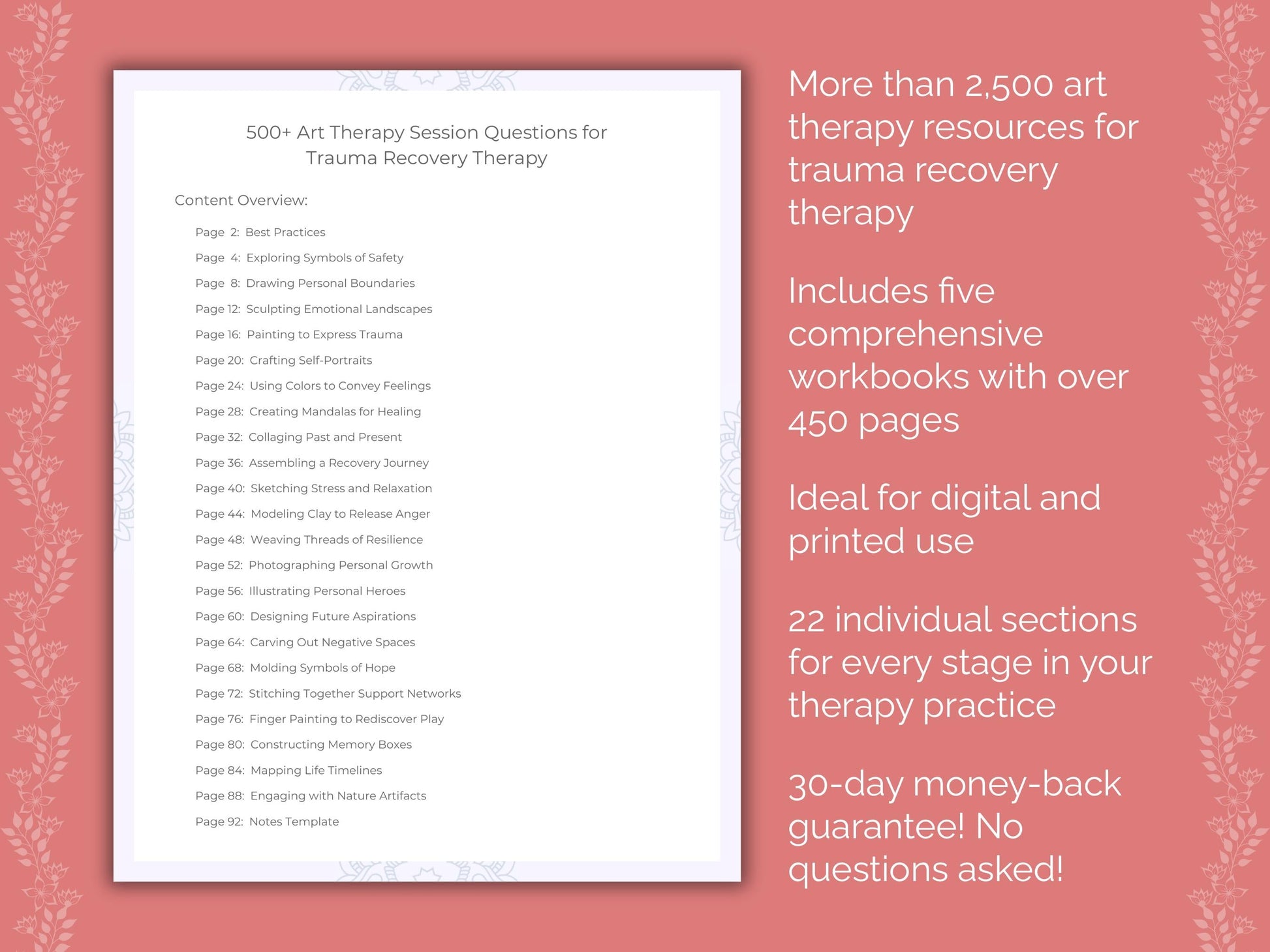 Trauma Recovery Art Therapy Therapist Worksheets