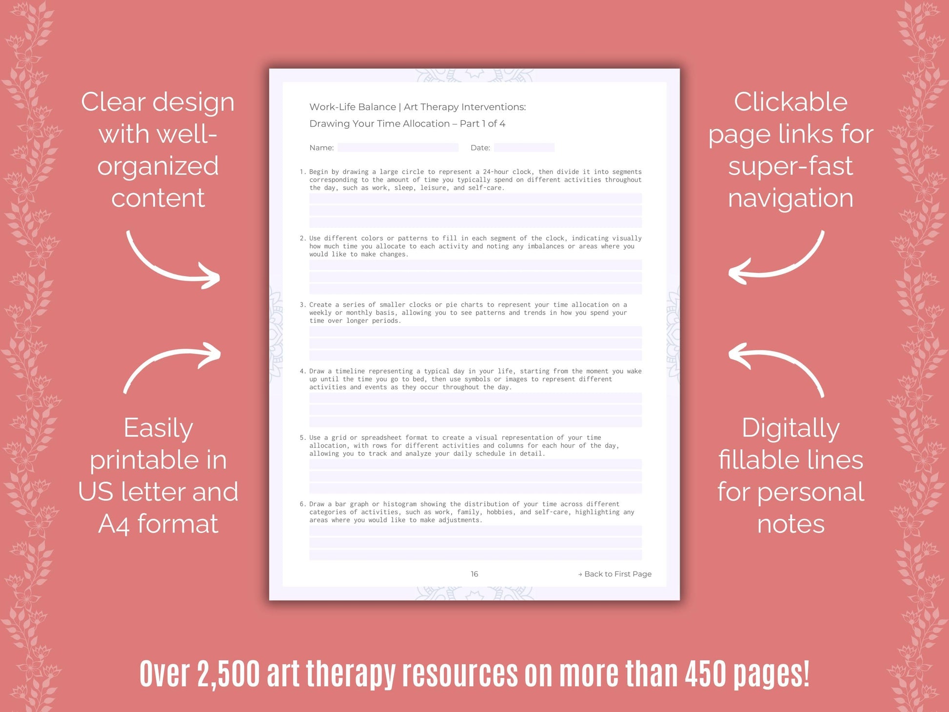 Work-Life Balance Art Therapy Counseling Templates