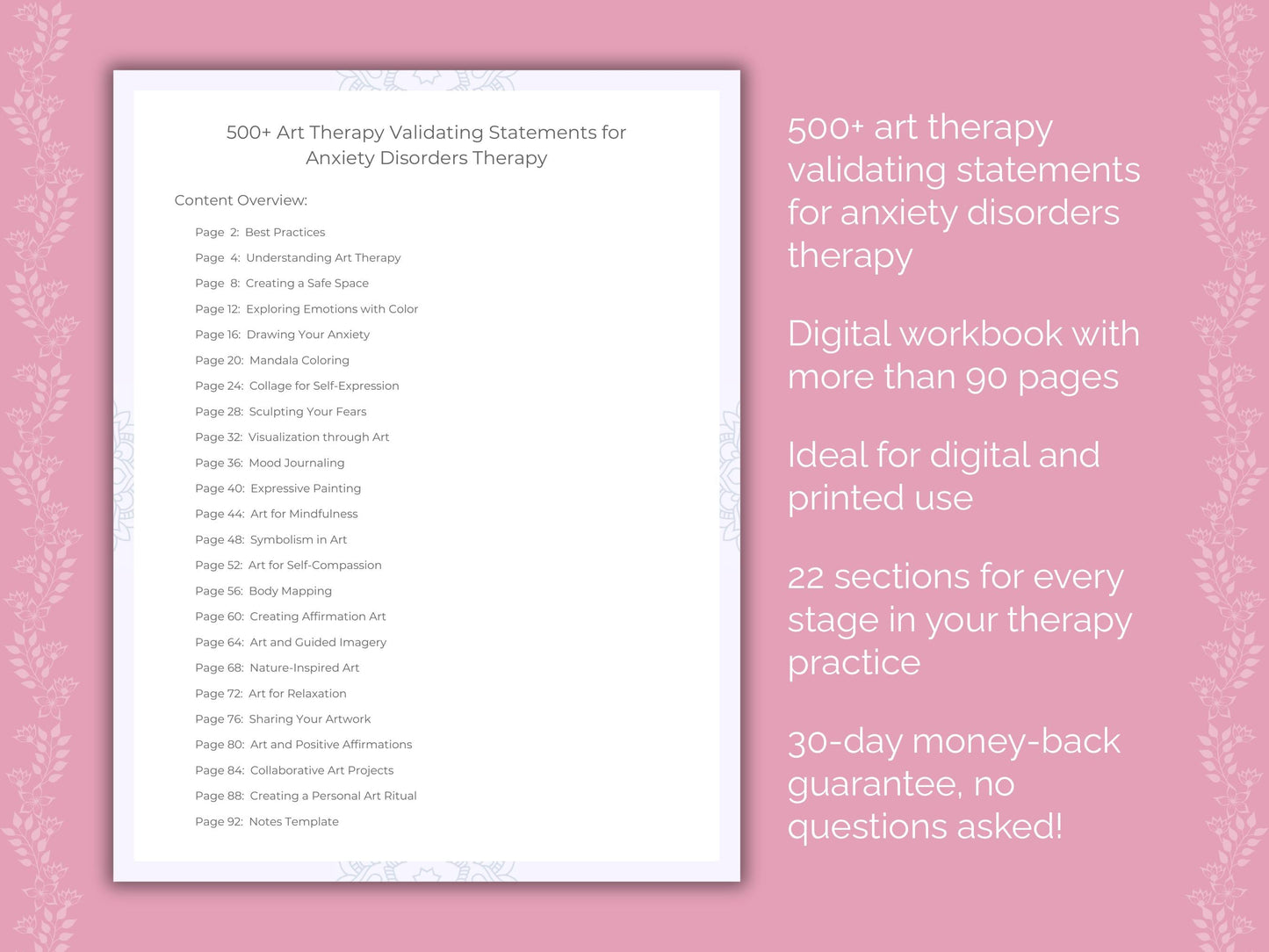 Anxiety Disorders Art Therapy Therapist Worksheets