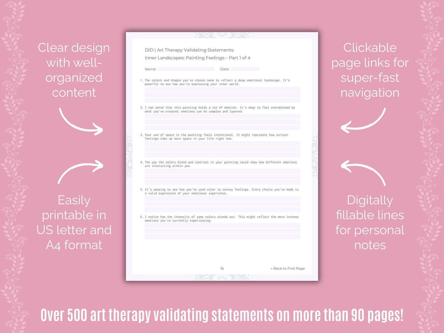 Dissociative Identity Disorder (DID) Art Therapy Counseling Templates